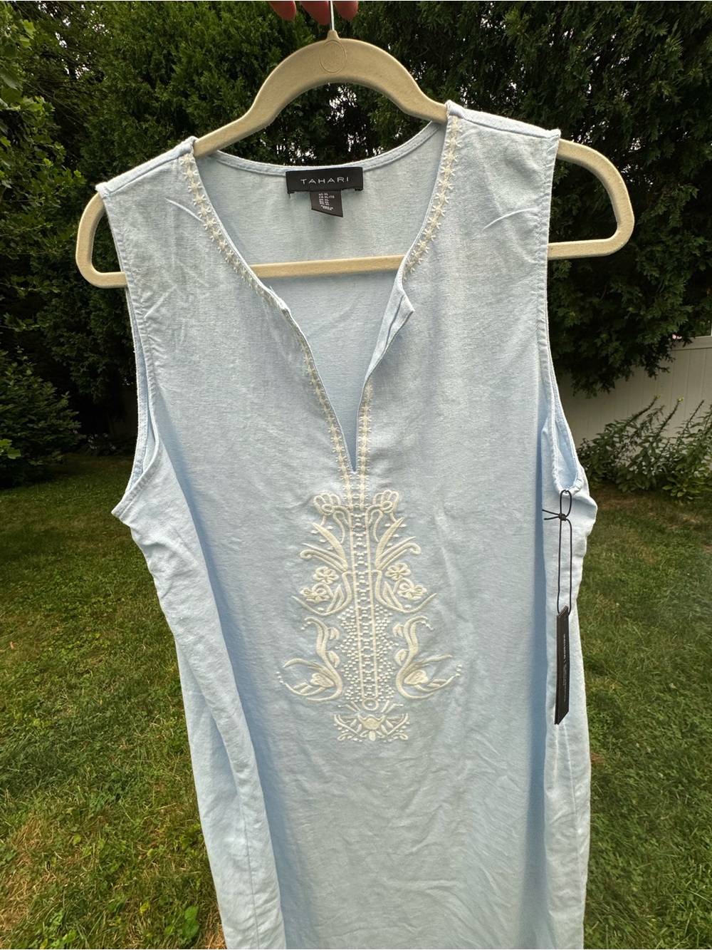 Tahari  linen blend sleeveless shift dress, New, XL - Picture 6 of 7